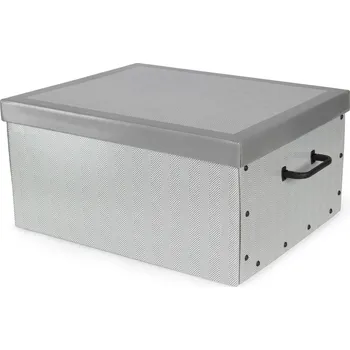 Úložný box Skládací úložná krabice - karton box Compactor Boston 50 x 40 x 25 cm, šedá