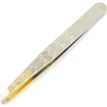 Kosmetická pinzeta Wirmet Pinzeta kosmetická zkosená pozlacená špička 123-2