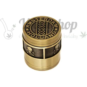 WeedShop Čtyřdílná drtička tabáku - bronzová Amsterdam ø 4 cm Varianty: AMS
