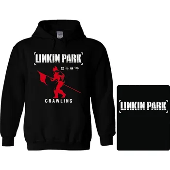 Pánská mikina import Německo mikina s kapucí Linkin Park - Crawling černá