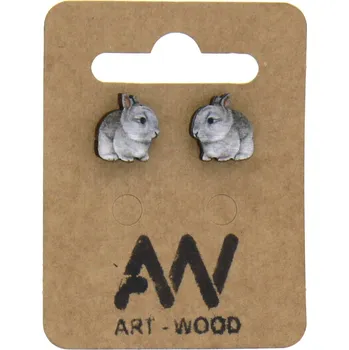 Náušnice art-wood.cz Náušnice - zajíček šedý