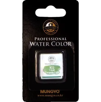 Vodová barva Akvarelová barva v půlpánvičce Mungyo - 822 Cobalt Turquoise Light