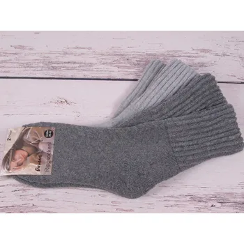 Dámské ponožky CNB BERLIN Termo ponožky DE 2185112 TEPLÉ s žebrovaným širokým lemem SADA 2 PÁRŮ šedé a sv. šedé velikosti ponožek: 26-28 (EUR vel. 39-42)