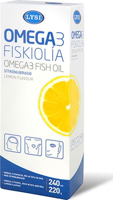 Lysi Omega 3 čistý rybí tuk citrón 240 ml