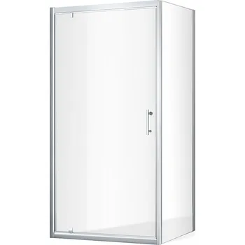 Roltechnik Outlet Otevírací jednokřídlé sprchové dveře OBDO1 s pevnou stěnou OBB - bez vaničky Varianta: šířka dveří: 80 cm, šířka pevné stěny: 90 cm - (OBDO1-80_OBB-90), Barva profilů a typ výplně: profily: brillant, výplň: transparent
