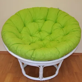 Papasan Nábytek PEGAS Ratanový papasan 100 cm bílý, polstr světle zelený melír