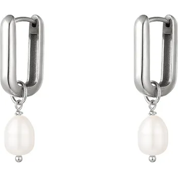 Náušnice ORNAMENTI Náušnice Pearl Square silver