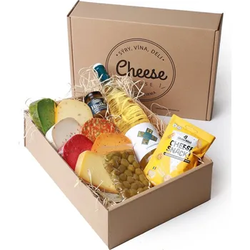 Dárkové balení sýrů Sýrový box pro příjemný večer i s bílým vínem č.2