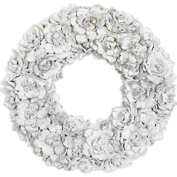 Vánoční dekorace Věnec šišky pr.33cm stříbrná (545845)