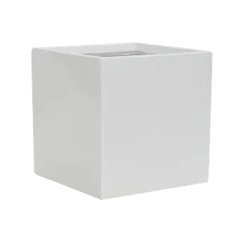 Květináč Moderní květináč Fiberstone Fleur L Glossy White 25x25x25cm, min. odběr 2 ks