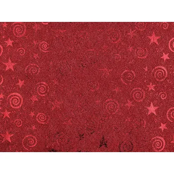 Dekorační lurexová látka vánoční, barva 3 červená