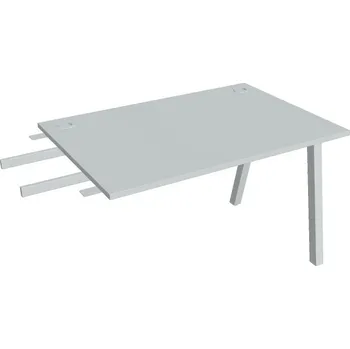 Kancelářský vozík HOBIS přídavný stůl do úhlu - US A 1200 RU, hloubka 80 cm, šedá + doprava zdarma