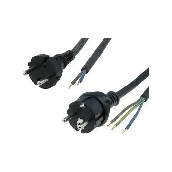 Napájecí kabel Damija 1485256 Flexo gumový přívodní kabel 2x1,5, přímá vidlice 5 m, černá