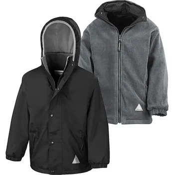 Result Dětská oboustranná bunda Velikost: 9-10 let, Barva: černá-šedá