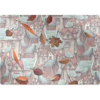 Podložka pod nábytek Podložka pod kolečkovou židli město na podzim