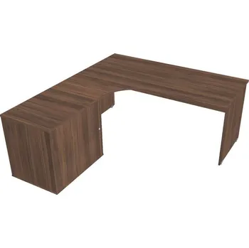 Kancelářský vozík HOBIS stůl pracovní, sestava pravá - GE 1800 60 HR P, ořech + doprava zdarma