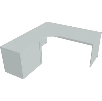 Kancelářský vozík HOBIS stůl pracovní, sestava pravá - GE 1800 60 HR P, šedá + doprava zdarma