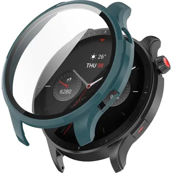 VSECHNONAMOBIL 51411 PC FULL COVER Plastový kryt se sklem Amazfit GTR 4 / GTR 4 Pro tmavě zelený