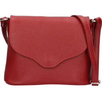 Kabelka Dámská kožená crosbody kabelka Italia Alice - tmavě červená
