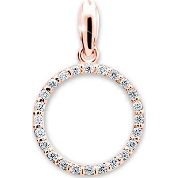 Přívěsek ŠPERKY-NM, Zlatý kulatý přívěsek se zirkony 1242 růžové zlato