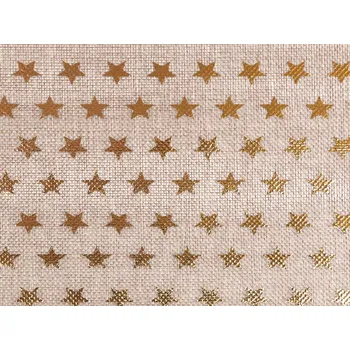 Vánoční imitace juty šíře 48 cm hvězdy