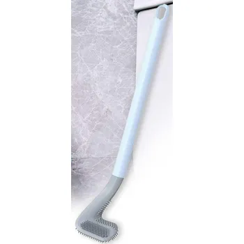WC štětka Flexibilní čistící kartáč na WC modrý/šedý