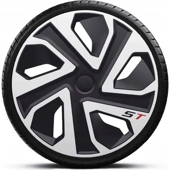 Poklice na kolo J-TEC Poklice na kola - kryty kol ST silver black 14'' - sada 4 ks