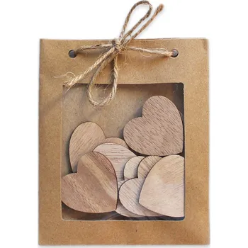 Zahradní dekorace Srdce přízdoba dřevo 8ks/3,5cm natur (550702)