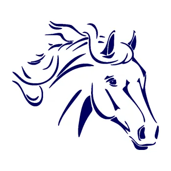 Samolepící dekorace SAMOLEPKA Kůň 092 pravá (23 - tmavě modrá) NA AUTO, NÁLEPKA, FÓLIE, POLEP, TUNING, VLASTNÍ TEXT, TISK, AUTOSAMOLEPKY.cz, POLEPY, OBRÁZEK, LOGO, SAMOLEPKY