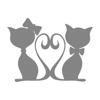 Samolepící dekorace SAMOLEPKA Kočky love 002 pravá spletené ocásky (17 - šedá) NA AUTO, NÁLEPKA, FÓLIE, POLEP, TUNING, VLASTNÍ TEXT, TISK, AUTOSAMOLEPKY.cz, POLEPY, OBRÁZEK, LOGO, SAMOLEPKY