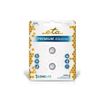 Článková baterie ETA PREMIUM ALKALINE LR44, blistr 2ks
