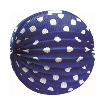 Lampion papírový kulatý modrý, 25 cm