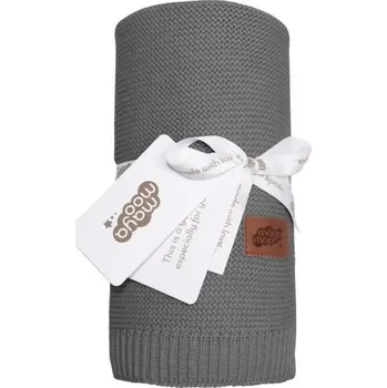 Dětská deka DETEXPOL Pletená deka do kočárku bavlna bambus tmavě šedá Bavlna, Bambus, 80/100 cm