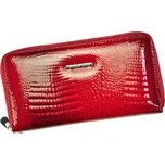 Lesklá celozipová kožená červená peněženka Jennifer Jones 5295
