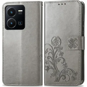 Pouzdro na tablet VSECHNONAMOBIL 51490 ART FLOWERS Peněženkový kryt Vivo Y35 šedý