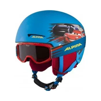 Chránič hlavy Alpina Zupo set Disney cars XS (48-52 cm); Modrá helma, brýle + DÁREK DLE VÝBĚRU!