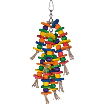 Hračka pro ptáka Nobby aktivní hračka pro papoušky dřevo, sisal 32 x 11 cm