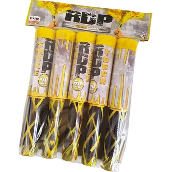 Zábavní pyrotechnika Dýmová pochodeň - žlutá, 5ks