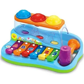 Hračka pro nejmenší Dětský xylofon s kladivem a míčky