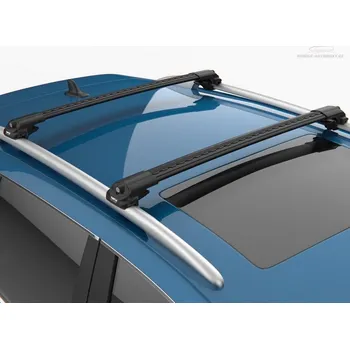 Příčník na automobil Příčníky Turtle Seat Alhambra II 2010-2022 s podélníky, černé tyče (Turtle Air-1 černé aerodynamické tyče)