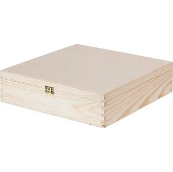 Dárková krabička Dřevěná krabička na čtyři vína s pantem, 4x0,75 l