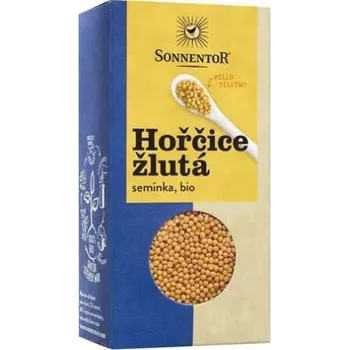 BIO koření, Sonnentor Hořčice žlutá semínka, Sinapis alba, krabička, 120 g