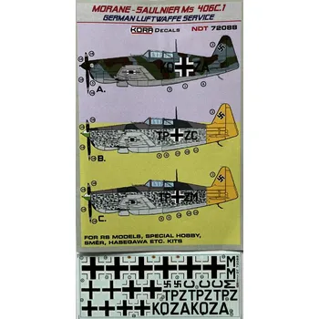 Plastikový model KORA Models 1/72 Decals MS 406C.1 German Luftwaffe Service