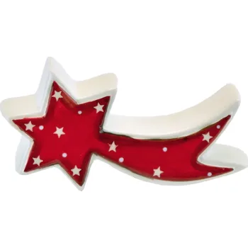 Vánoční dekorace Kometa červená s hvězdičkami 8x15 cm