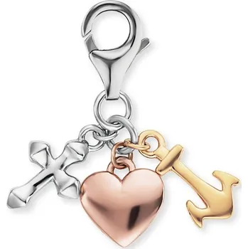 Přívěsek ŠPERKY-NM, Stříbrný přívěsek štěstí na karabinu Engelsrufer ERC-FLH-TRICO