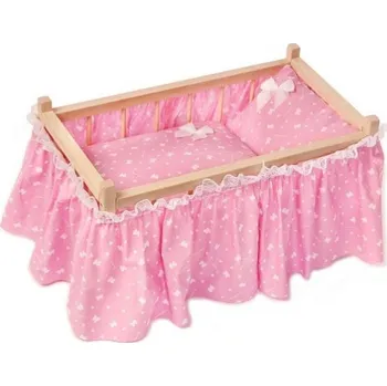 Sada peřinka - set na postýlku - světle růžová / potisk mašličky