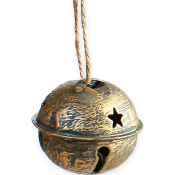 Vánoční dekorace Rolnička závěs kov 5cm zlatá antik (548723)