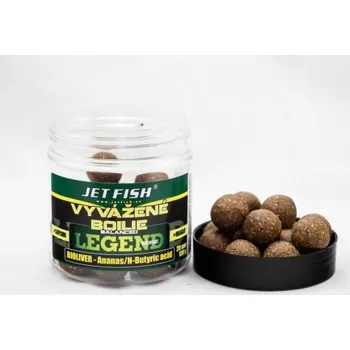 Boilies Jetfish Jet Fish Vyvážené Boilie Legend Range - Bioliver Ananas/N-Butyric - 24 mm/250ml