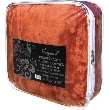 Prostěradlo Prostěradlo Aaryans 90x200 cm mikroflanel světle hnědý (jednolůžková plyšová plachta z mikrovlákna)