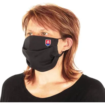 Černá rouška se slovenským znakem (Rouška se státním znakem černá)